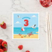 3e verjaardag strandfeest servet (Insitu)