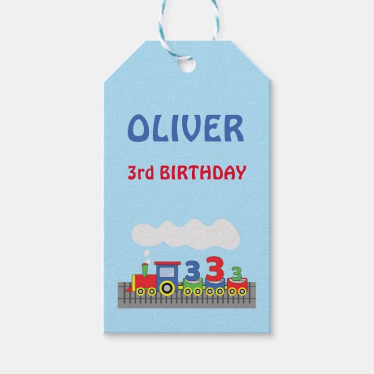 3e Verjaardag Trein Personaliseer Naam Cadeaulabel (Voorkant)
