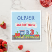 3e Verjaardag Trein Personaliseer Naam Servet (Insitu)