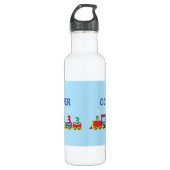 3e Verjaardag Trein Personaliseer Naam Waterfles (Voorkant)