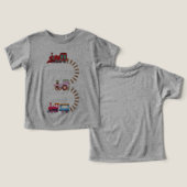 3e Verjaardag Trein Spoorweg Thema 3 Jaar Oude Kin (Ontwerp Voorkant & Achterkant)