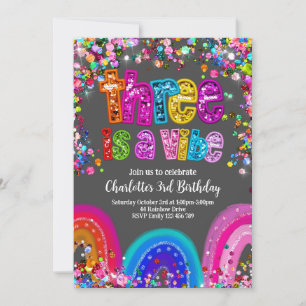 3e Verjaardag Uitnodiging Meisjes Sparkle Party