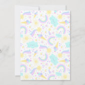 3e verjaardag uitnodiging met een grappige eenhoor (Achterkant)