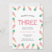 3e verjaardag | uitnodiging voor consumptie-ijs (Voorkant)