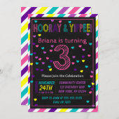 3e Verjaardag Uitnodiging voor een Meisjes Verjaar (Voorkant / Achterkant)