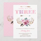 3e verjaardag uitnodigingen , bohemen - verjaardag (Voorkant / Achterkant)