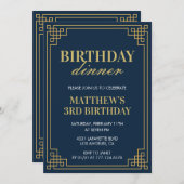 3e verjaardag uitnodigingen Verjaardag diner jonge (Voorkant / Achterkant)