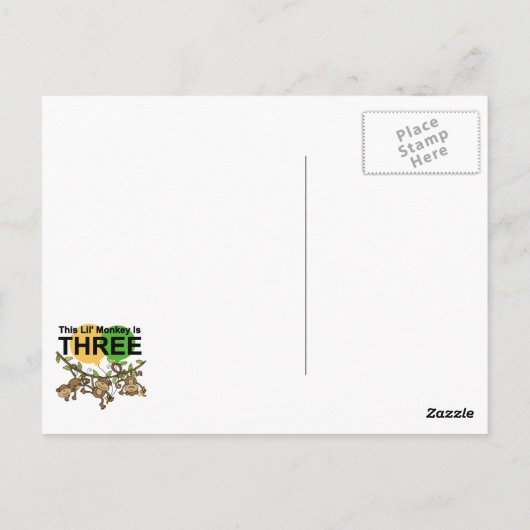 3e verjaardag van apen overhemden en cadeaus briefkaart (Achterkant)