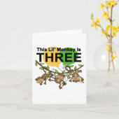 3e verjaardag van apen overhemden en cadeaus kaart (Gele Bloem)