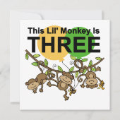 3e verjaardag van apen overhemden en cadeaus kaart (Voorkant)