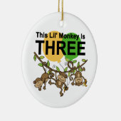 3e verjaardag van apen overhemden en cadeaus keramisch ornament (Rechts)