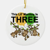 3e verjaardag van apen overhemden en cadeaus keramisch ornament (Voorkant)