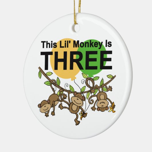 3e verjaardag van apen overhemden en cadeaus keramisch ornament (Links)