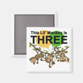 3e verjaardag van apen overhemden en cadeaus magneet (Voorkant / Achterkant)