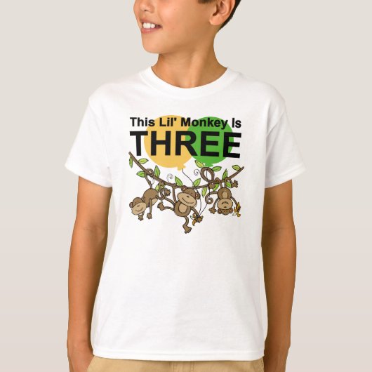 3e verjaardag van apen overhemden en cadeaus t-shirt (Voorkant)
