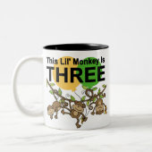 3e verjaardag van apen overhemden en cadeaus tweekleurige koffiemok (Links)