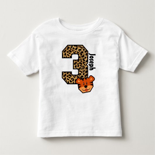 3e verjaardag van Camo en de tijger drie jaar oud Kinder Shirts (Voorkant)