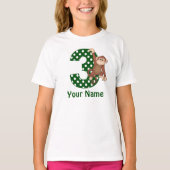 3e verjaardag van de aap gepersonaliseerd Shirt (Voorkant)
