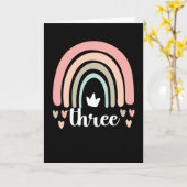 3e verjaardag van de Boho-regenboogpartij Kinder 3 Kaart (Gele Bloem)