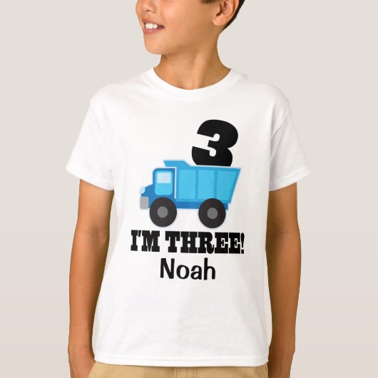 3e verjaardag van de bouw van een vrachtwagen met  t-shirt (Voorkant)