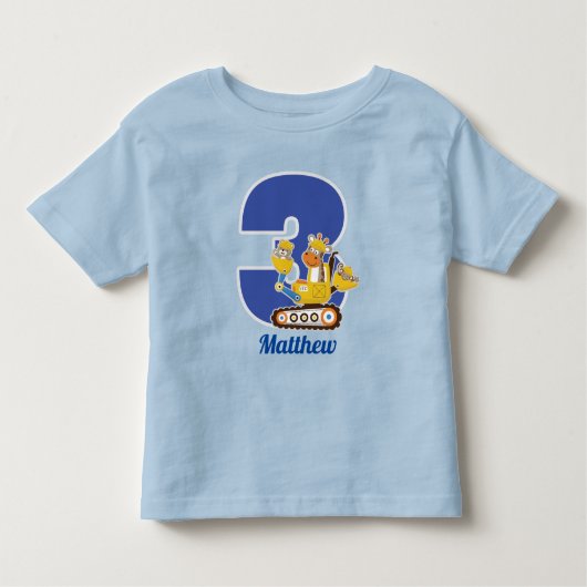 3e verjaardag van de bouw van vrachtwagen op maat kinder shirts (Voorkant)