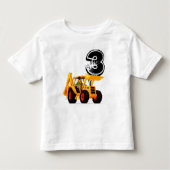 3e verjaardag van de kind Custom Yellow Digger Kinder Shirts (Voorkant)