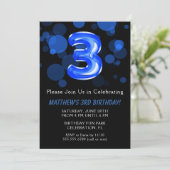 3e verjaardag van de Kinder Blauwe Jongen Partij Kaart (Staand voorkant)