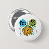 3e verjaardag van de Lion Ronde Button 5,7 Cm (Voorkant /achterkant)