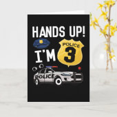 3e verjaardag van de politieman met cadeau 3 jaar kaart (Gele Bloem)