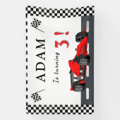 3e verjaardag van de raceauto - Feestelijke slinge Spandoek (Verticaal)