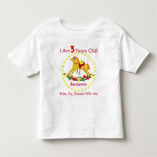 3e verjaardag van de Rocking Horse Kinder Shirts (Voorkant)