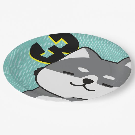3e verjaardag van de schildklier van Cute Shiba In Papieren Bordje (Gekanteld)