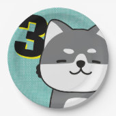 3e verjaardag van de schildklier van Cute Shiba In Papieren Bordje (Voorkant)
