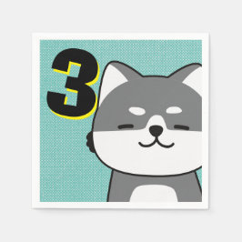 3e verjaardag van de schildklier van Cute Shiba In Servet