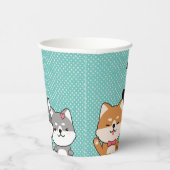 3e verjaardag van de Schuif Inu Puppy Crew Papieren Bekers (Rechts)