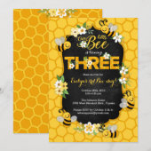 3e verjaardag van de uitnodiging van de bijenparti (Voorkant / Achterkant)