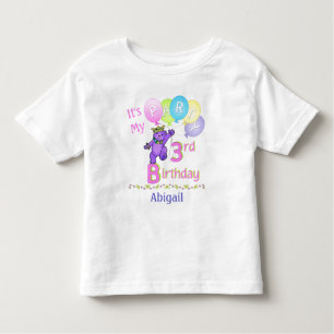 3e verjaardag van het Beer van Girl Princess Kinder Shirts