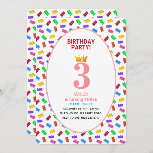 3e verjaardag van het Kind Kaart (Voorkant / Achterkant)