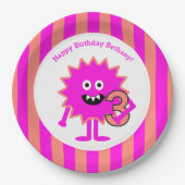 3e verjaardag van het kleine bevliegende bevruchtr papieren bordje (Voorkant)