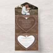 3e verjaardag van het lederen huwelijk op envelop  all in one uitnodiging (Binnen)