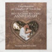 3e verjaardag van het lederhart - aangepaste wijnl wijn etiket (Enkel label)