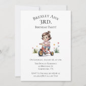 3e. Verjaardag van het meisje op een driewieler Kaart (Voorkant)