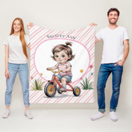 3e. Verjaardag van het meisje op een driewieler Pa Fleece Deken