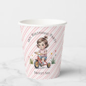 3e. Verjaardag van het meisje op een driewieler Papieren Bekers (Voorkant)