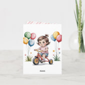 3e. Verjaardag van het meisje op een driewielers f Kaart (Achterkant)