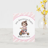 3e. Verjaardag van het meisje op een driewielers f Kaart (Gele Bloem)