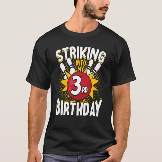 3e verjaardag van het thema Bowling T-shirt (Voorkant)