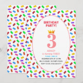 3e verjaardag van kind kaart (Voorkant / Achterkant)