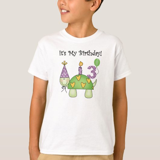 3e verjaardag van schildpad t-shirt (Voorkant)