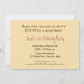 3e verjaardag vrachtwagens feestuitnodiging kaart (Achterkant)